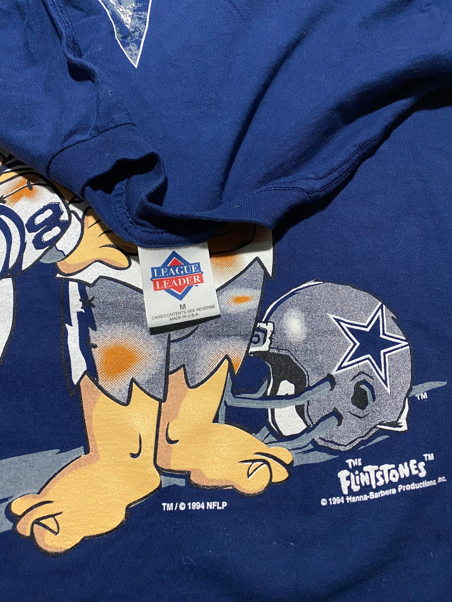 Vintage 1994 Dallas Cowboys Fred Flintstones Cartoon NFL American