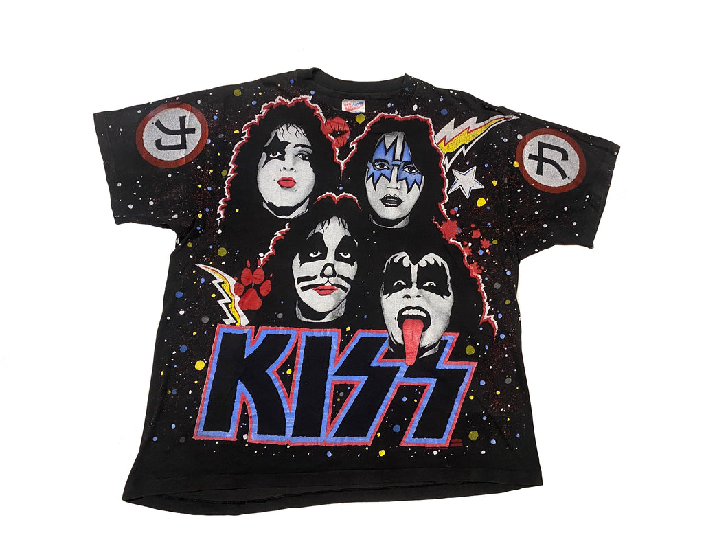 1992 Kiss 'Space Faces' all over print